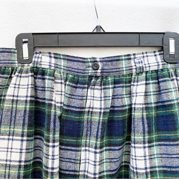 Autumn Vintage Wool Plaid High-Waisted Midi Skirt - Picture 4 of 8